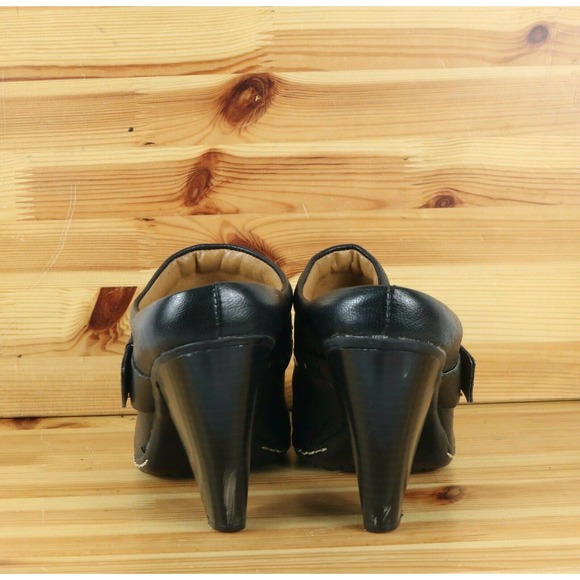 Euro Soft by Sofft Leather Shoes Women's Size 9M Black Clog Mules Heels - Picture 4 of 9
